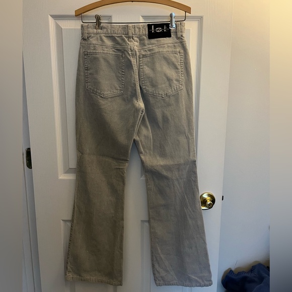 Vintage Y2K lei Grey Corduroy Flare Pants - Picture 1 of 5